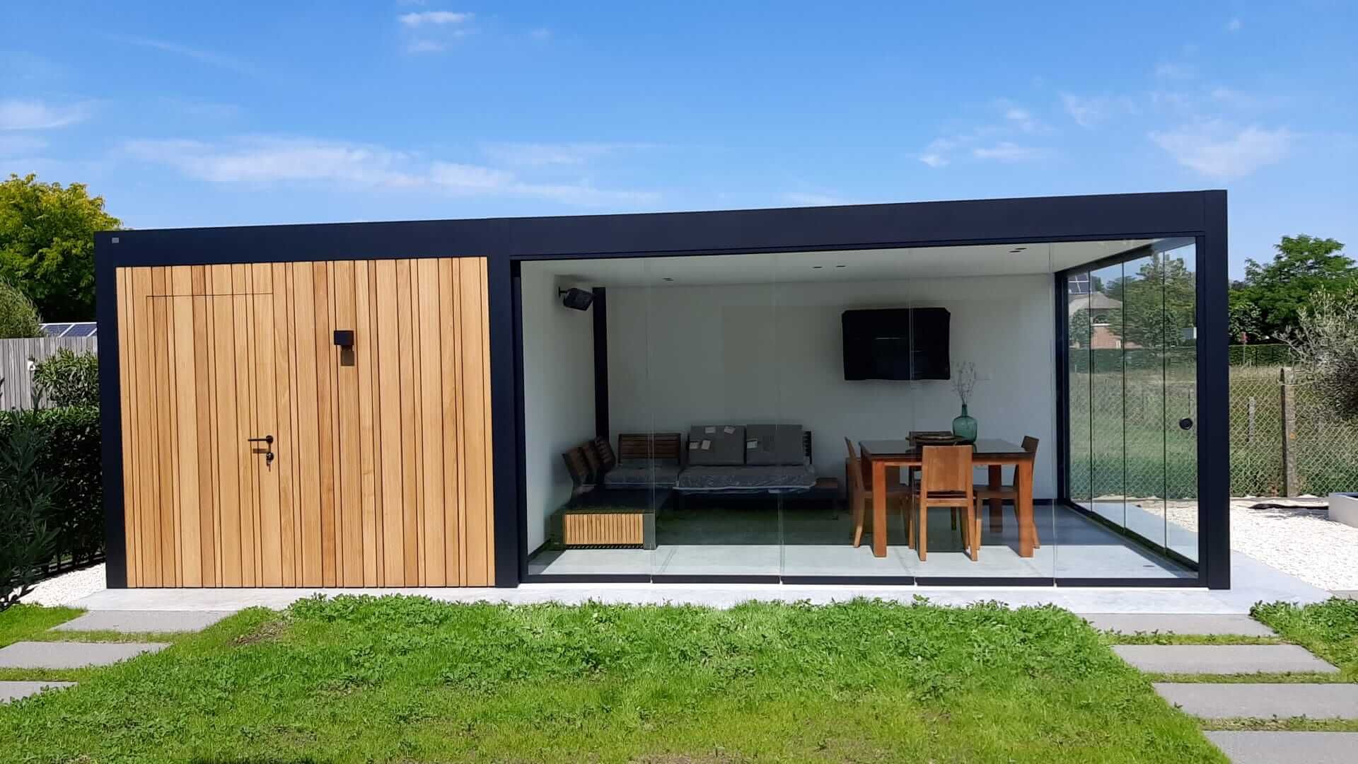 Loungeruimte Met Tuinberging Realisatie Cubiq Design3